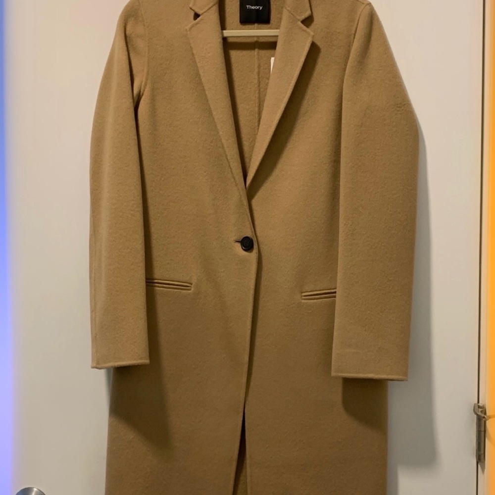 NWT Theory Timeless Wool-Cashmere Coat